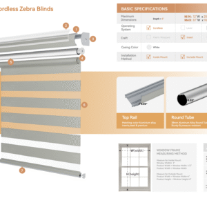 Cased Cordless Zebra Blinds