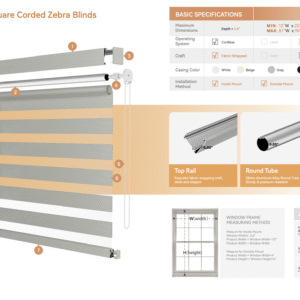 Mini Square Corded Zebra Blinds