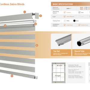 Square Cordless Zebra Blinds