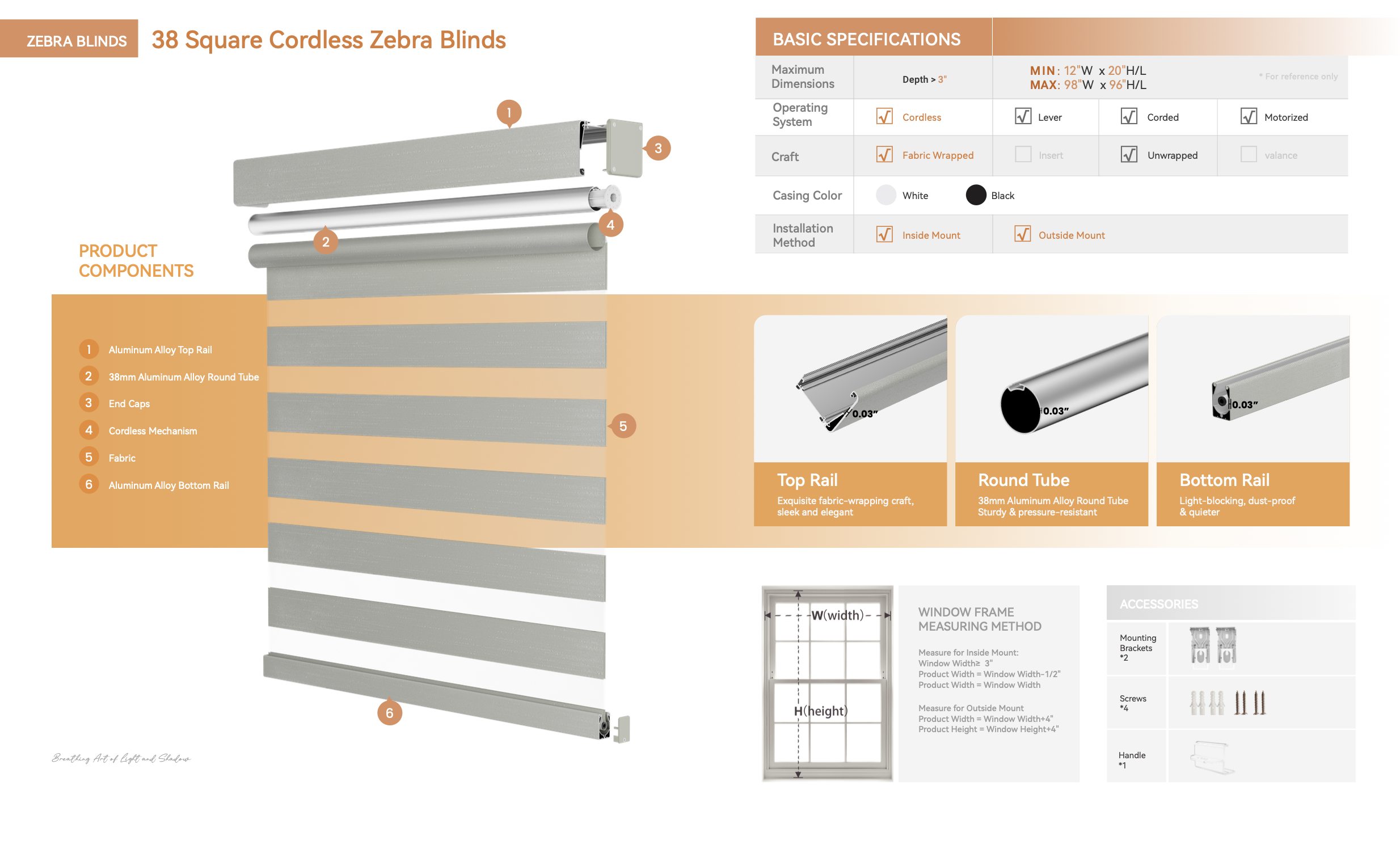 Square Cordless Zebra Blinds